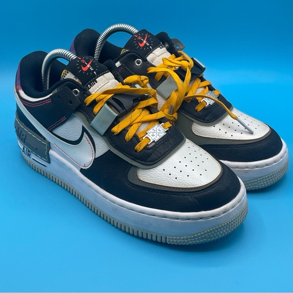 Nike Shoes - Nike‎ Kids Black White and Yellow Sneakers